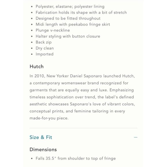 NWT Size S - Hutch Plunge Halter Fringe Knit Midi Dress (NWT US$ 248) - Picture 5 of 8